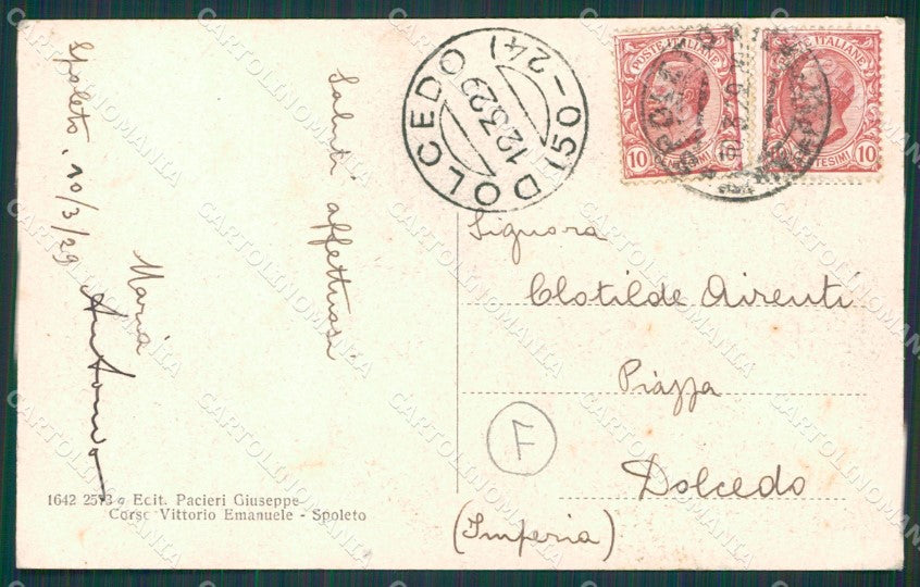 Perugia Spoleto cartolina QZ3189 – retro