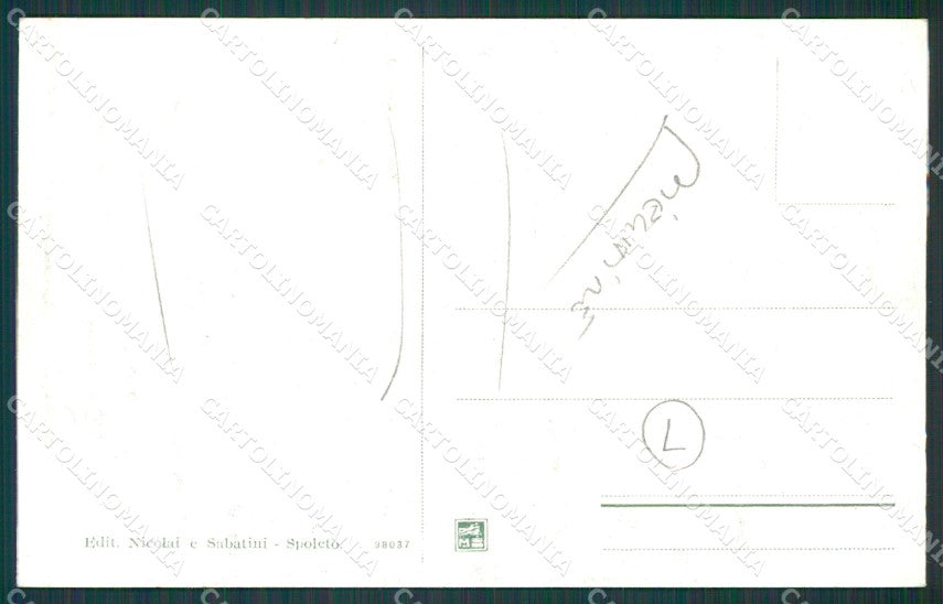 Perugia Spoleto Mercato PIEGHINE cartolina QZ3196 – retro
