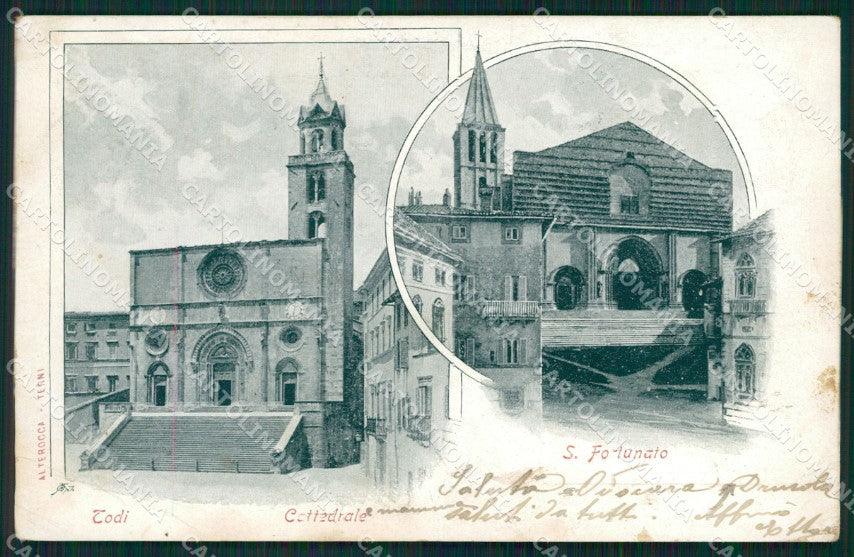 Perugia Todi Alterocca PIEGA cartolina QZ3219 – fronte
