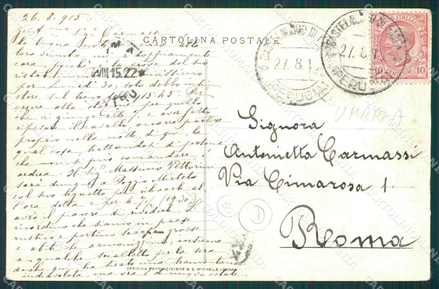 Perugia Monte Santa Maria cartolina QZ3249 – retro