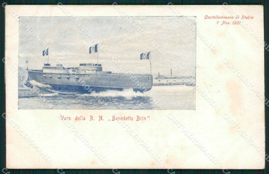 Napoli Castellammare di Stabia Varo Regia Nave Brin cartolina QZ3517 – fronte