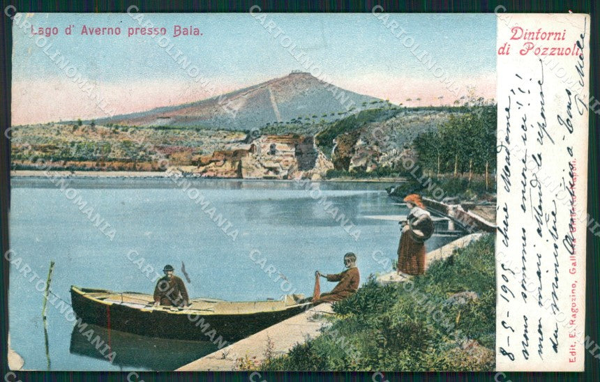 Napoli Pozzuoli Lago Averno cartolina QZ3565 – fronte