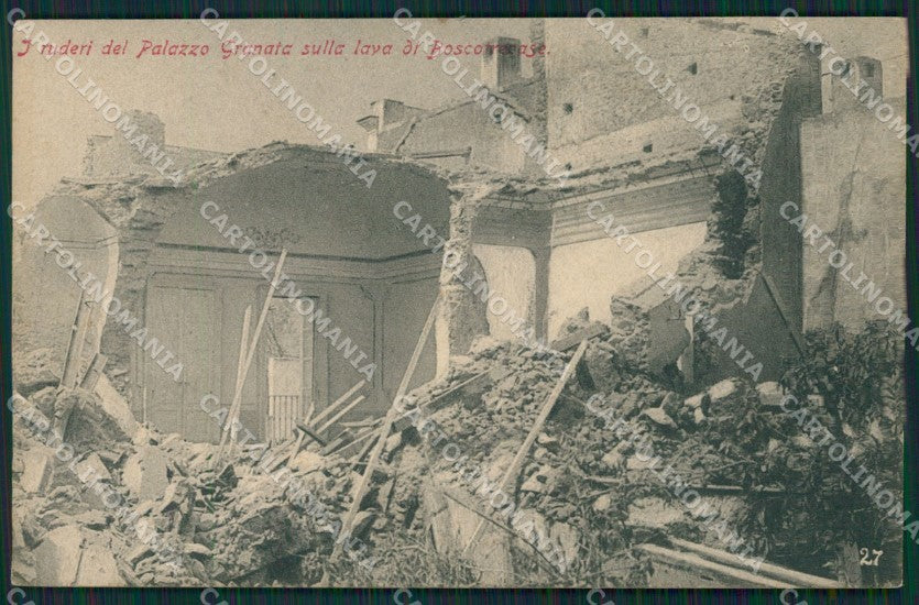 Napoli Vulcano Vesuvio Eruzione Boscotrecase cartolina QZ3665 – fronte