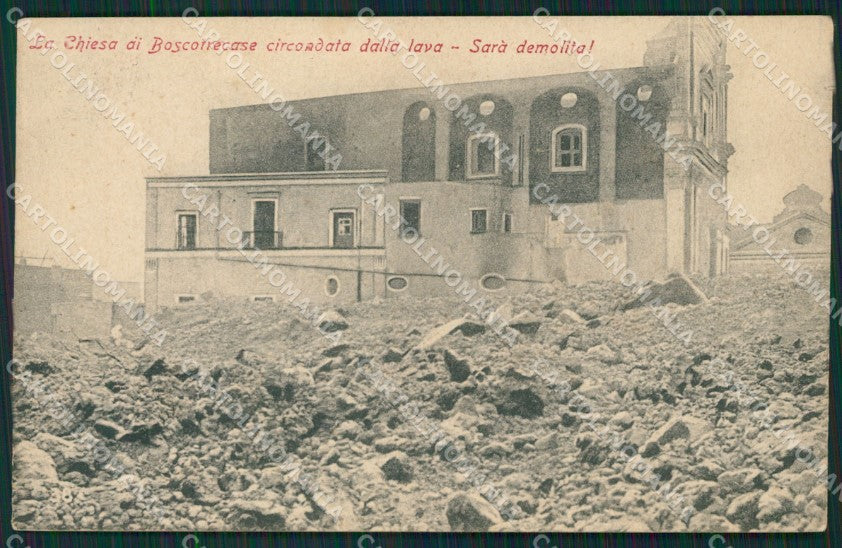 Napoli Vulcano Vesuvio Eruzione Boscotrecase cartolina QZ3668 – fronte