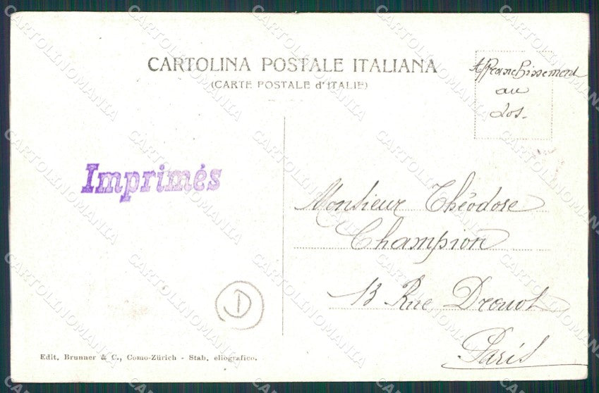 Napoli Vulcano Vesuvio Eruzione Boscotrecase cartolina QZ3678 – retro