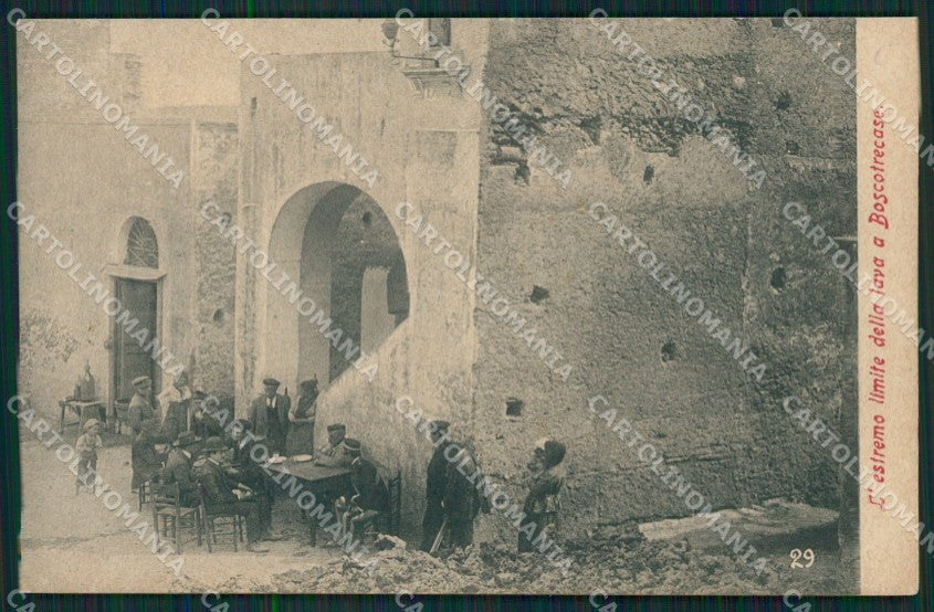 Napoli Vulcano Vesuvio Eruzione Boscotrecase cartolina QZ3691 – fronte