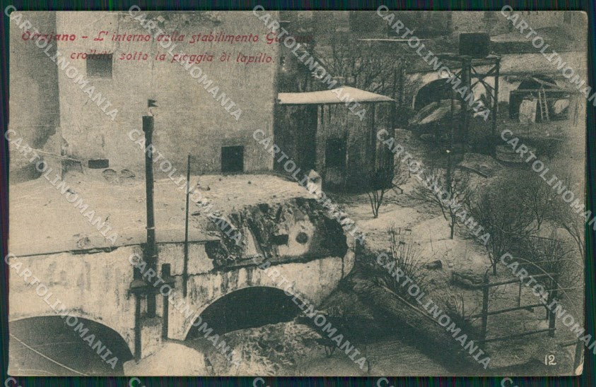 Napoli Vulcano Vesuvio Eruzione Ottaviano cartolina QZ3695 – fronte