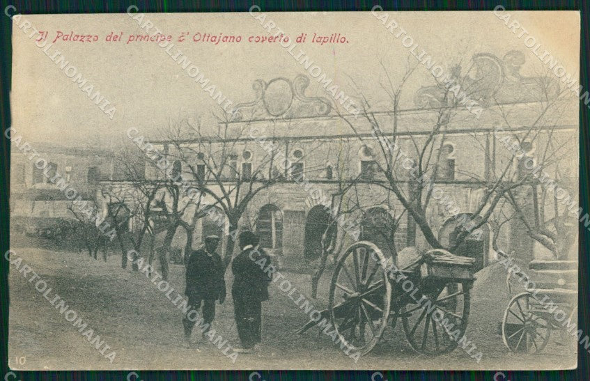 Napoli Vulcano Vesuvio Eruzione Ottaviano cartolina QZ3696 – fronte