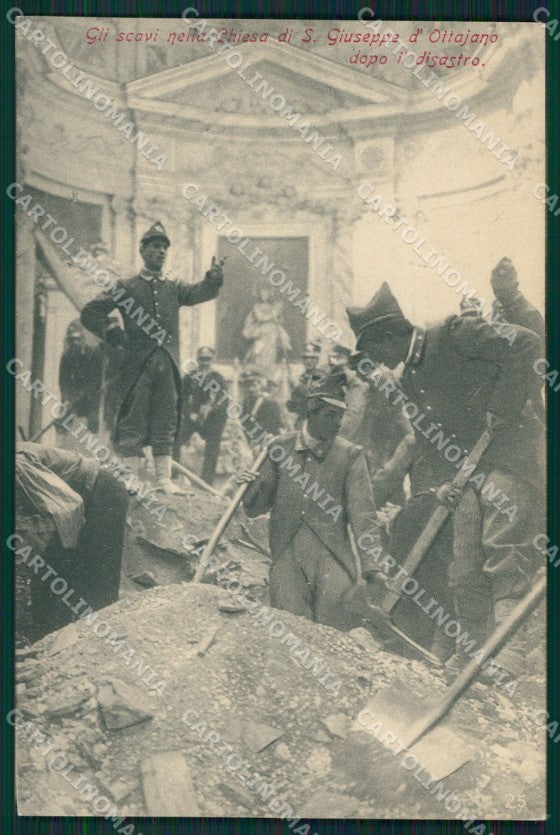 Napoli Vulcano Vesuvio Eruzione Ottaviano cartolina QZ3701 – fronte