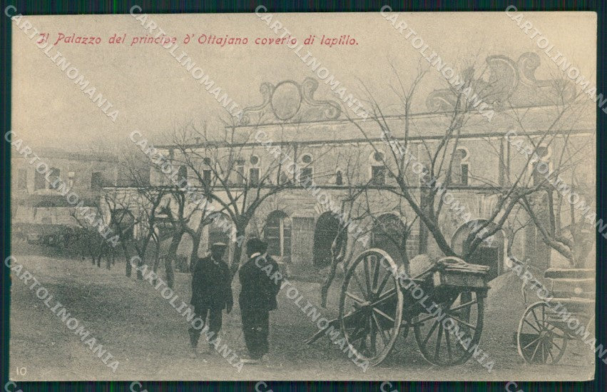 Napoli Vulcano Vesuvio Eruzione Ottaviano cartolina QZ3704 – fronte