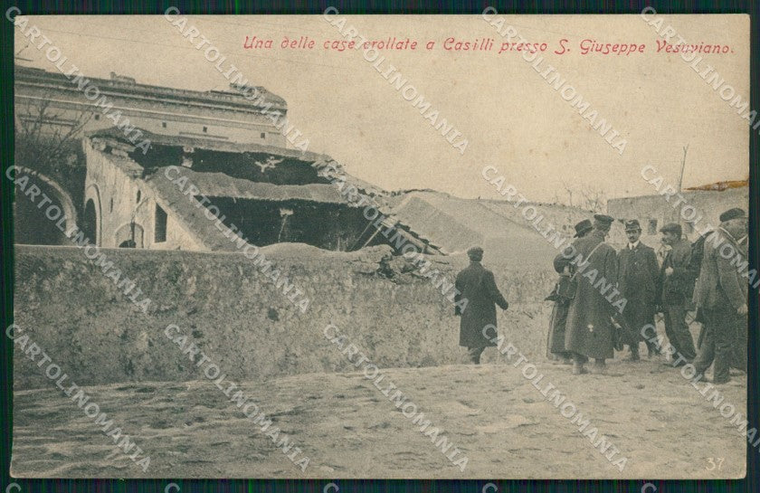 Napoli Vulcano Vesuvio Eruzione San Giuseppe Vesuviano cartolina QZ3712 – fronte