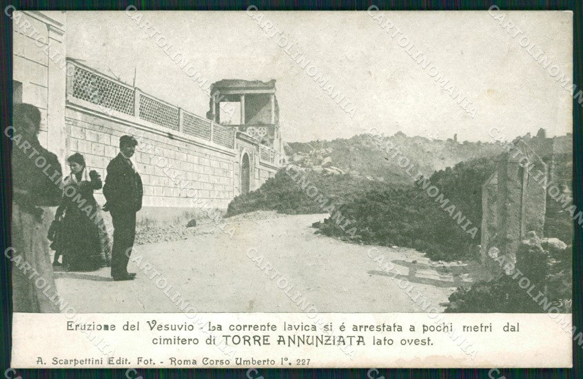 Napoli Vulcano Vesuvio Eruzione Torre Annunziata cartolina QZ3713 – fronte