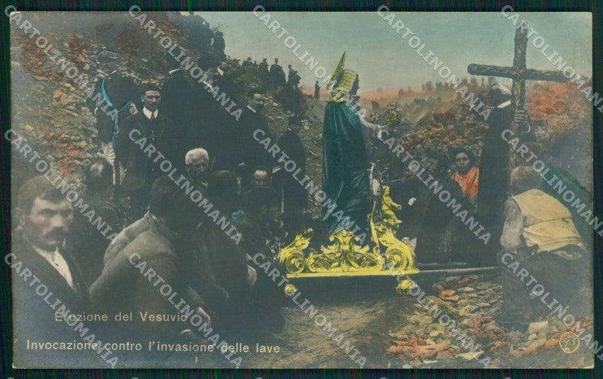 Napoli Vulcano Vesuvio Eruzione Alterocca 394 Foto cartolina QZ3716 – fronte