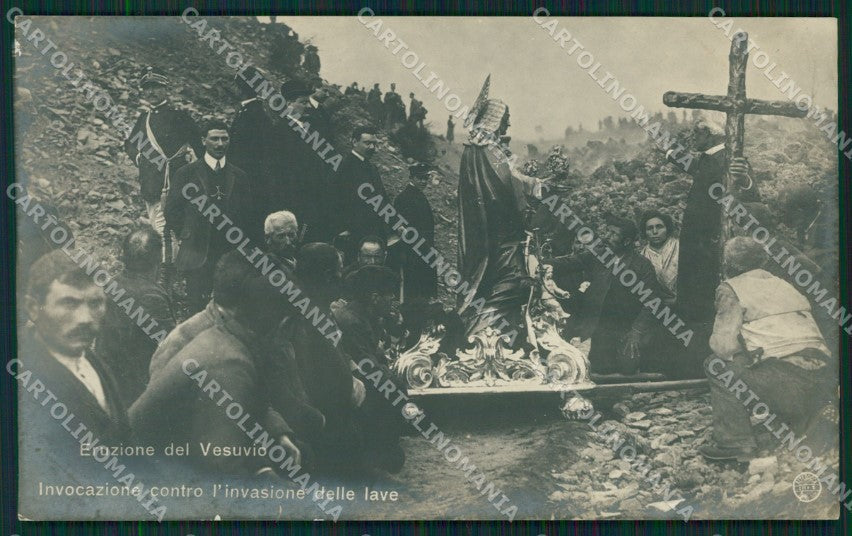 Napoli Vulcano Vesuvio Eruzione Alterocca 394 Foto cartolina QZ3717 – fronte