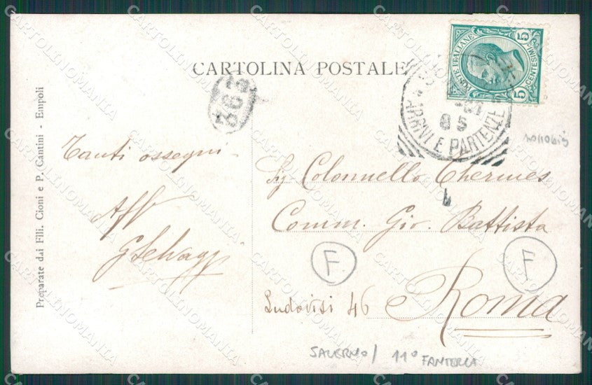 Salerno città Militari Foto cartolina QZ3757 – retro