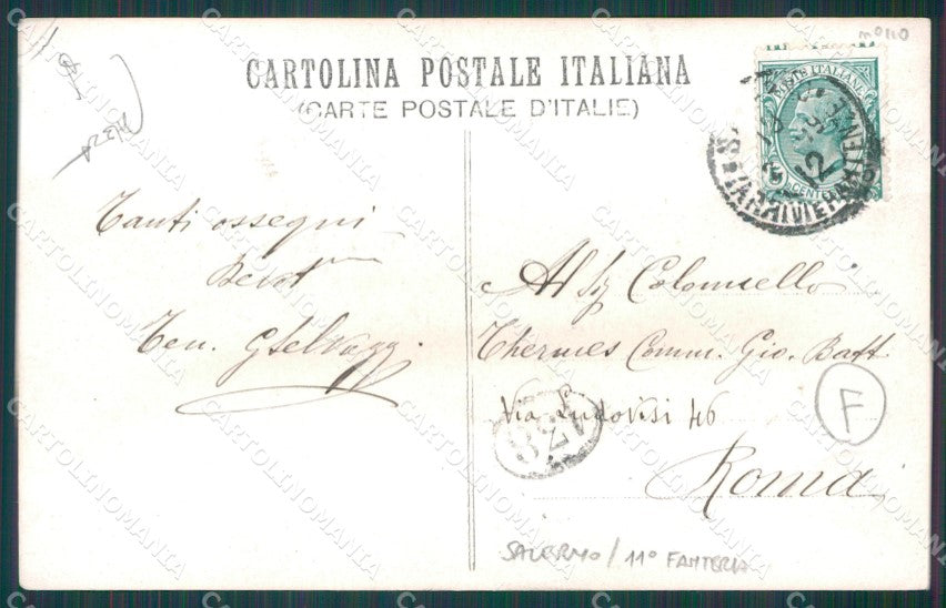 Salerno città PIEGA Militari Foto cartolina QZ3759 – retro