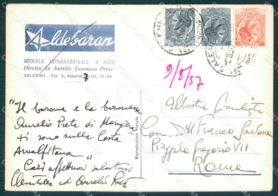 Salerno Mario Avallone FG cartolina QZ3764 – retro