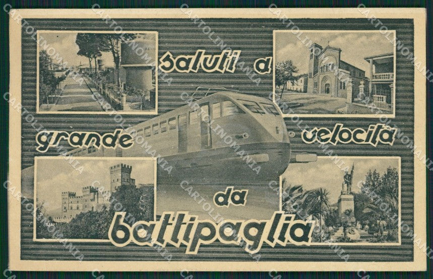 Salerno Battipaglia Saluti a Grande Velocità Treno cartolina QZ3844 – fronte