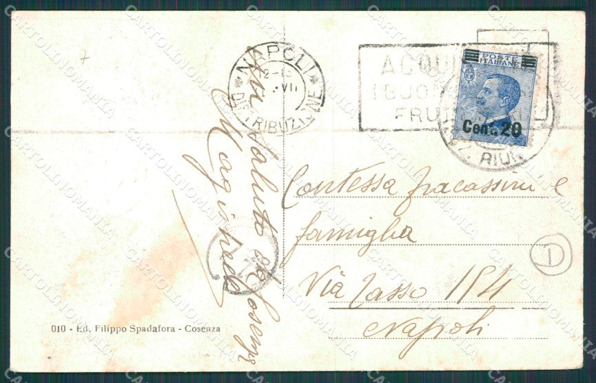 Cosenza città Fratelli Bandiera cartolina QZ3876 – retro