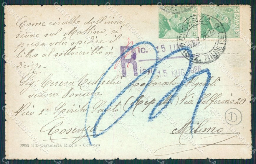 Cosenza città cartolina QZ3883 – retro