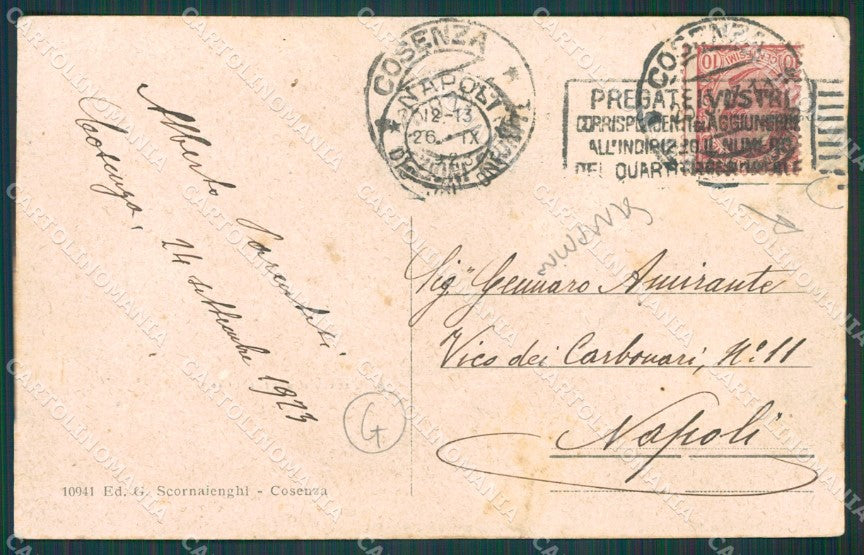 Cosenza città Saluti da STRAPPINO cartolina QZ3905 – retro