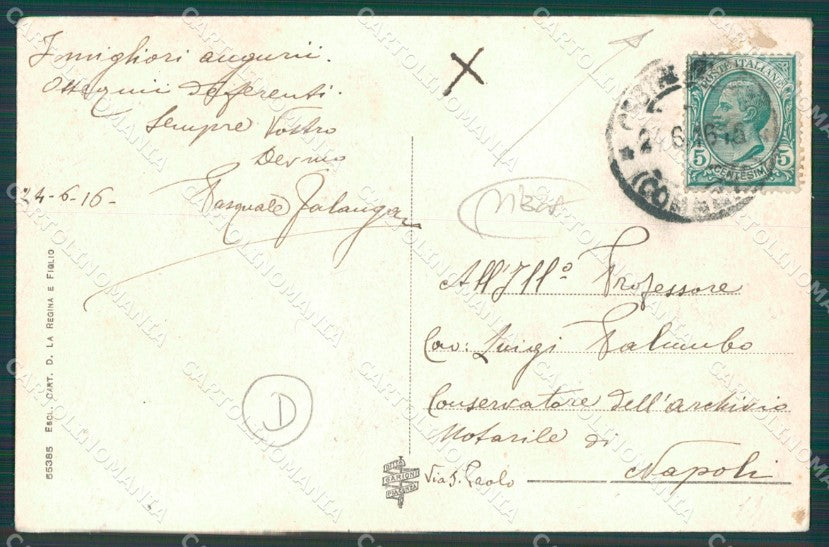 Cosenza Castrovillari Costumi PIEGA cartolina QZ3923 – retro