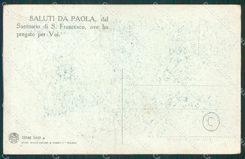 Cosenza Paola cartolina QZ3932 – retro