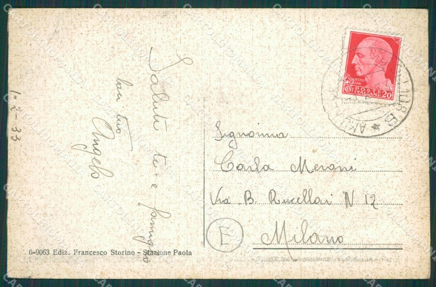 Cosenza Paola PIEGA cartolina QZ3935 – retro
