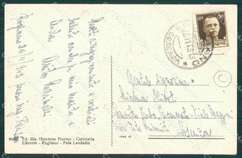 Cosenza Rogliano PIEGA cartolina QZ3939 – retro