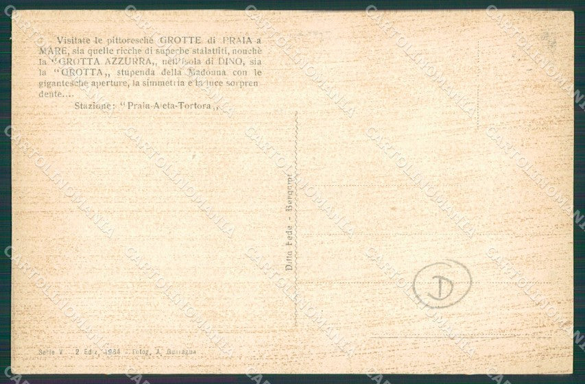 Cosenza Praia a Mare cartolina QZ3949 – retro