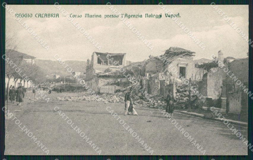 Reggio Calabria città terremoto cartolina QZ3978 – fronte