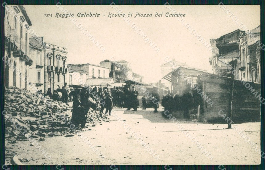 Reggio Calabria città terremoto cartolina QZ3984 – fronte