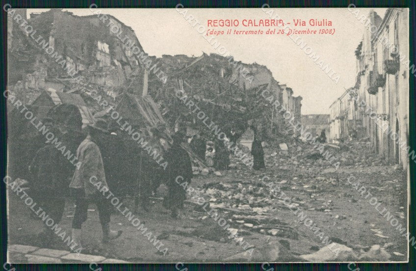 Reggio Calabria città terremoto cartolina QZ3987 – fronte
