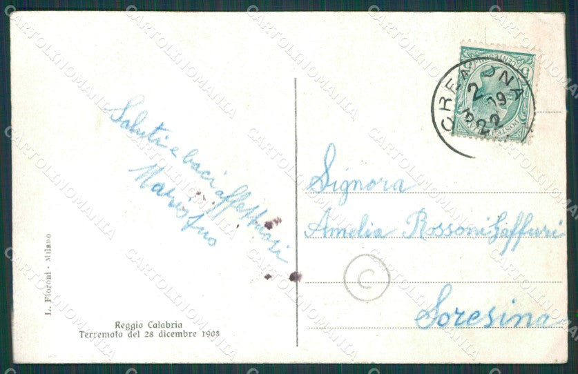 Reggio Calabria città terremoto cartolina QZ3988 – retro