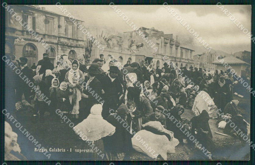 Reggio Calabria città terremoto foto cartolina QZ3993 – fronte