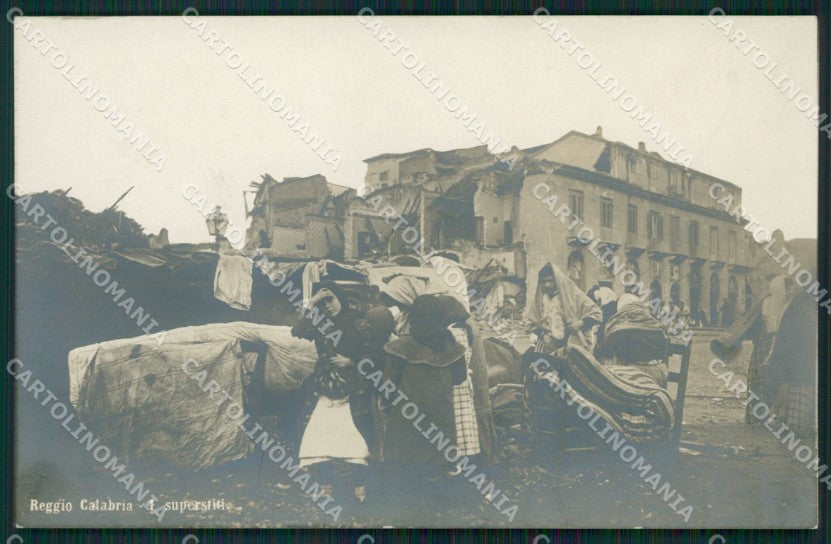 Reggio Calabria città terremoto foto cartolina QZ3995 – fronte