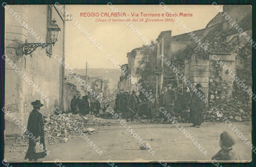 Reggio Calabria città terremoto cartolina QZ4017 – fronte