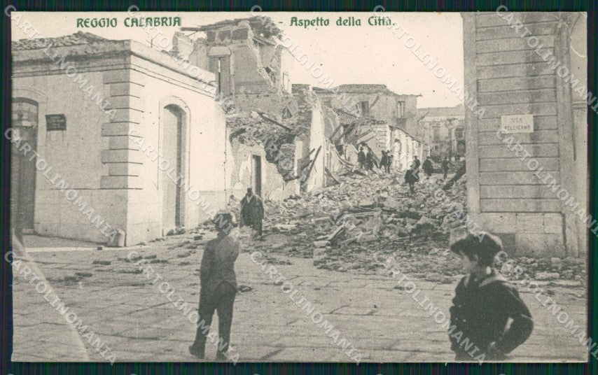 Reggio Calabria città terremoto cartolina QZ4020 – fronte