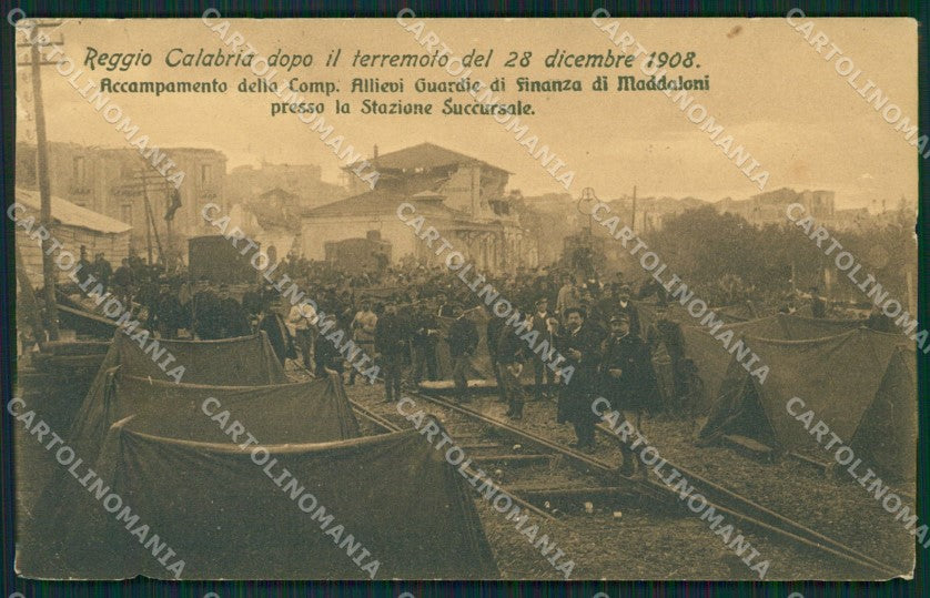 Reggio Calabria città terremoto ABRASA PIEGHE cartolina QZ4029 – fronte