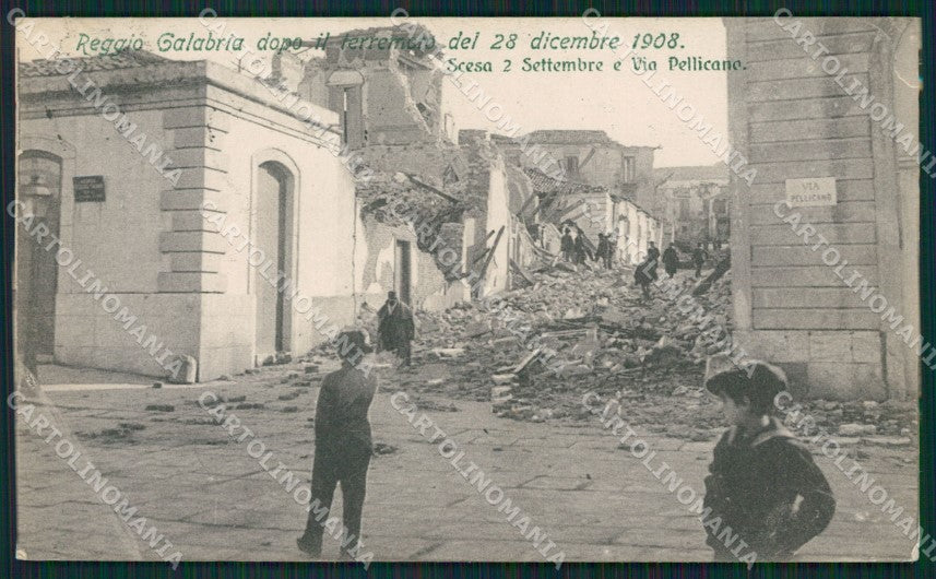 Reggio Calabria città terremoto cartolina QZ4031 – fronte