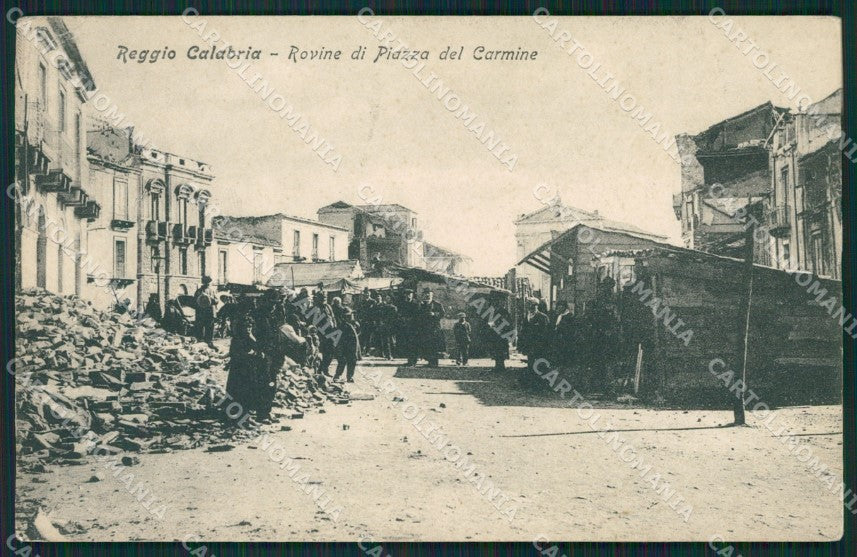 Reggio Calabria città terremoto PIEGHE cartolina QZ4032 – fronte