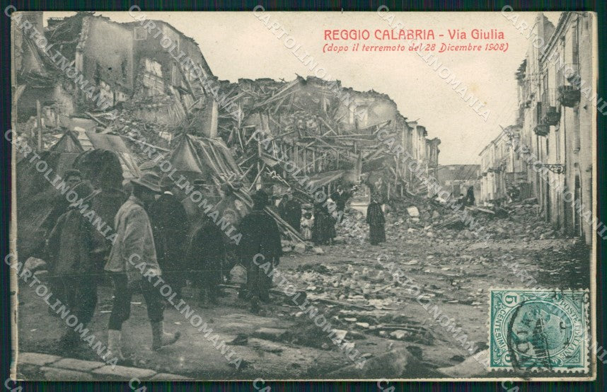 Reggio Calabria città terremoto cartolina QZ4036 – fronte