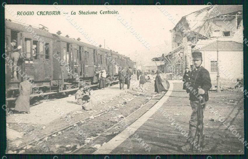 Reggio Calabria città terremoto Stazione Treno cartolina QZ4041 – fronte