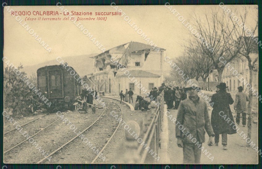 Reggio Calabria città terremoto Stazione Treno cartolina QZ4049 – fronte