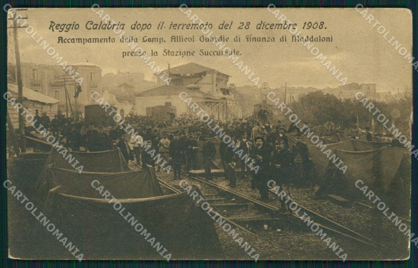 Reggio Calabria Terremoto delle Calabrie GdF cartolina QZ4154 – fronte