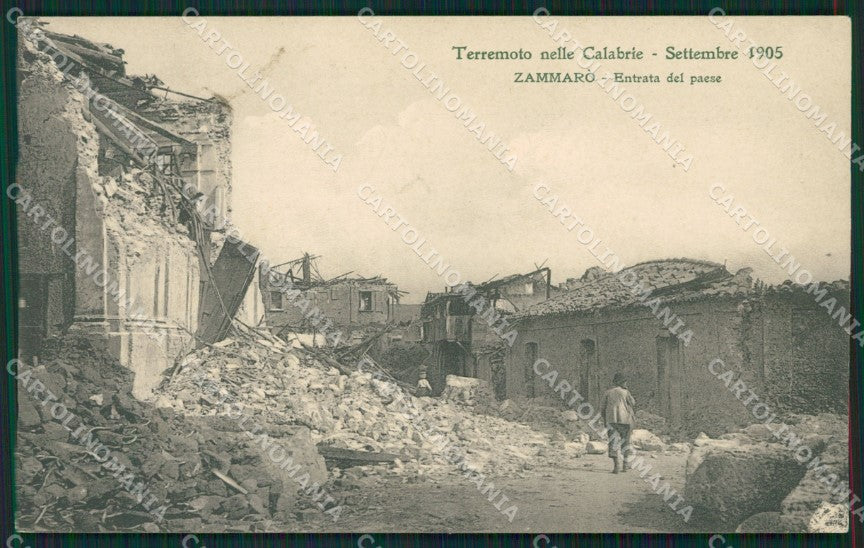Vibo Valentia San Gregorio d'Ippona Zammarò Terremoto Calabrie cartolina QZ4183 – fronte