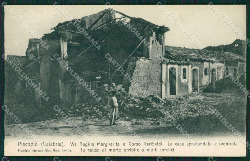 Vibo Valentia Piscopio Terremoto delle Calabrie cartolina QZ4219 – fronte