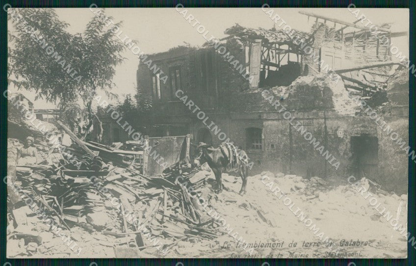 Vibo Valentia Stefanaconi Terremoto delle Calabrie PIEGA foto cartolina QZ4236 – fronte