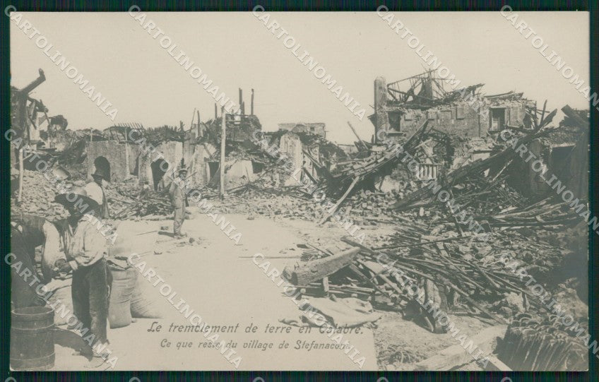 Vibo Valentia Stefanaconi Terremoto delle Calabrie foto cartolina QZ4238 – fronte