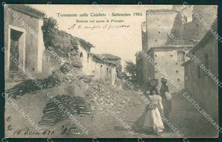 Vibo Valentia Piscopio Terremoto delle Calabrie cartolina QZ4240 – fronte